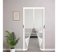Mosquitera Magnética para Puerta 65 x 75 cm Cierre Automático con Imanes Potentes Resistente a La Rotura Transpirables Cortina Magnética para Puerta Ventanas, Blanco