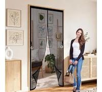 Mosquitera Magnética para Puerta 69 x 266 cm Antimosquito con Imanes Cierre Automático Mosquitera Cortina Puerta Fácil Instalación sin Taladrar para Puertas de Salón Balcón Corredor, Negro