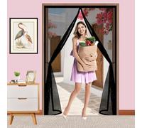 Mosquitera Magnética para Puerta 70 x 195 cm Se Cierra Automáticamente, Fácil Instalación Mosquitera Ventana Magnetica para Puerta Exterior de Balcón Patio, Negro