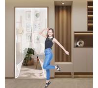 Mosquitera Magnética para Puerta 75 x 115 cm Antimosquito con Imanes Cierre Automático Puerta de Malla Magnética Fácil Instalación sin Taladrar para Puertas de Salón Balcón Corredor, Blanco