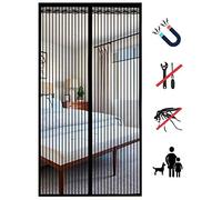 Mosquitera Magnetica para Puerta, 75x205cm (29.52x80.7in) Malla Ultra Fina Cierre Magnético Automático Que Evita el Paso de Insectos,Para Dejar Pasar el Aire,Fácil de Ensamblar-Negro