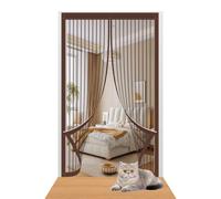 Mosquitera Magnética para Puerta 80 x 205 cm sin Taladrar Fácil de Instalar Cortina Magnetica Mosquitera Mantiene El Aire Fresco para Puerta Del Balcón Puerta Patio, Marrón