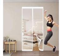Mosquitera Magnetica para Puerta 84 x 184 cm sin Taladrar Cortina Mosquitera Exterior Cierre Automático Ventanasmagnetica para Correderas, Garaje O Patio, Blanco