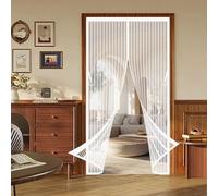 Mosquitera Magnética para Puerta 85 x 125 cm Cierre Automático, sin Taladrar Mosquiteras Magnéticas Anti-Insectos, Resistente, Fácil Instalación Adiós a Los Mosquitos, Blanco
