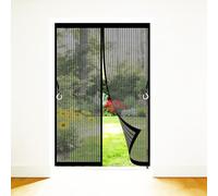 Mosquitera Magnética para Puerta 85 x 150 cm Cierre Automático con Imanes Potentes Resistente a La Rotura Transpirables Cortina Mosquitera para Puerta Ventanas, Negro