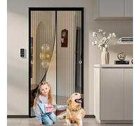 Mosquitera Magnética para Puerta 85 x 180 cm Malla Resistente, Autosellante Fly Curtains for Door Fácil Instalación con Cinta Mágica para Puertas Exteriores Balcone Patio, Negro