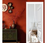 Mosquitera Magnética para Puerta 87x187cm(AnchoxAlto) Que Evita El Paso de Insectos Cortina Antimosquitos Magnetica Adsorción Magnética Plegable para Puertas de Entrada Ventanas, Blanco