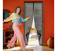 Mosquitera Magnética para Puerta 88 x 297 cm Imanes para Un Autocierre Mosquito Net Lejos de Los Mosquitos para Balcón Puerta Corredera de Patio, Negro