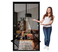 Mosquitera Magnética para Puerta 90 x 165 cm con Imanes, Cierra Automáticamente Cortinas Mosquiteras Fácil de Instalar, Antimosquitos, Malla Fina Adiós a Los Mosquitos, Negro