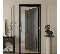 Mosquitera Magnética para Puerta 90 x 165 cm Contra Respirable, con Imanes Cortina Mosquitera Magnética Fácil de Instalar, Antimosquitos, Malla Fina para Garaje O Patio, Negro