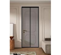 Mosquitera Magnética para Puerta 90 x 165 cm Contra Respirable, con Imanes Cortinas Mosquiteras Fácil de Instalar, Antimosquitos, Malla Fina para Puerta Doble Balcón, Negro