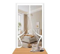 Mosquitera Magnética para Puerta 90 x 217 cm sin Taladrar Fácil de Instalar Cortina Magnetica Mosquitera Mantiene El Aire Fresco para Puerta Del Balcón Puerta Patio, Blanco