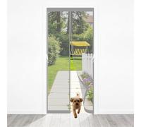 Mosquitera Magnética para Puerta 92 x 100 cm Cierre Automático con Imanes Potentes Resistente a La Rotura Transpirables Cortina Magnética para Puerta Ventanas, Gris