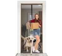 Mosquitera magnética para puerta, 95x195 cm, fibra de vidrio, cortina magnética, protección contra insectos, ideal para puertas de balcón, sótano, terraza y autocaravana, color negro