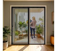 Mosquitera Magnética para Puerta 99 x 95 cm Mantiene El Aire Fresco Dentro y Los Bichos Fuera, Cinta Mágica, Imanes Cierre Automático, Mosquitera Porte Magnética para Patio/Balcón, Negro
