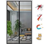 Mosquitera Magnética para Puerta, Automático Adsorción Magnética Cortina Anti Insecto Mosquitera con Imanes, Fácil de Instalar, para Salón Balcón-Black-a|| 85x180cm(33x70inch)