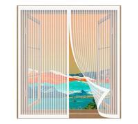 Mosquitera Magnética para Puerta Corrediza 50 x 70 cm Fácil Instalación sin Taladrar, Fácil de Limpiar Mosquitera con Imán de Ancho Recortable para Todas Las Ventanas, Blanco