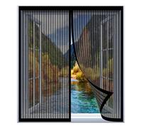 Mosquitera Magnética para Puerta Corrediza 60 x 65 cm Fácil Instalación sin Taladrar, Fácil de Limpiar Pegajoso Cortina Pantalla para Todas Las Ventanas, Negro