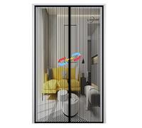 Mosquitera Magnética para Puerta, Cortina Protección Contra Insectos Cierre Automático, Fácil de Instalar, para Salón Balcón Corredor-Black-A|| 115x195cm(45x76inch)