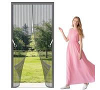 Mosquitera Magnética para Puerta de Balcón 100 x 205 cm Magnético Automático Cortinas Mosquitera Puerta Resistente para Balcón Salón Dormitorio de Patio, Gris
