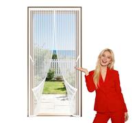 Mosquitera Magnética para Puerta de Balcón 115 x 242 cm Varios Tallas Cortina Mosquitera Puerta Resistente a La Rotura para Todos Los Tamaños de Puertas, Blanco