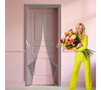 Mosquitera Magnética para Puerta de Balcón 91 x 265 cm Se Cierra Automáticamente Cortina Mosquitera Resistente a La Rotura para Balcón Puerta Corredera de Patio, Gris