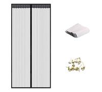 Mosquitera Magnética para Puerta Mosquiteras para Puertas Cortina de Malla Antiinsectos para Puerta Corredera de Balcón Patio,Mantenga los Insectos Fuera,Deja Entrar Aire Fresco (100x210cm, Negro)