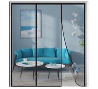 Mosquitera magnética para puerta, protección contra insectos - 150x210cm - Imanes extrafuertes, marco completo, cierre de Cinta mágica, protección contra insectos Negro