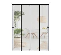 Mosquitera Magnética para Puerta, Puerta de Balcón, 90x210 cm, Montaje Adhesivo, Sin Perforación, Cortina Mosquitera Magnética para Puerta de Balcón, Sala de Estar, Negro