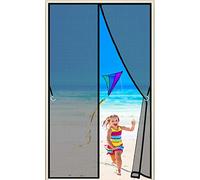 Mosquitera magnética para puerta y ventana, 150x195cm, Personalizable, Se cierra automáticamente y es fácil de instalar, para Puertas Abatible balcón sala estar patio, Negro