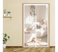 Mosquitera Magnetica para Puertas 106 x 198 cm Magnético Automático, Taladrar Fácil de Instalar Mantiene, Antimosquitos, Antimosquitos con Imanes, Mosquito Net para Balcón, Blanco