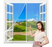 Mosquitera Magnética para Puertas 115x135cm Blanco Cierre Magnético Automático Que Evita el Paso de Insectos Se puede instalar sin taladrar