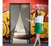 Mosquitera Magnética para Puertas 140 x 190 cm Cierre Automático Cortina Protección Contra Insectos para Balcón, Cocina, Dormitorio, Correderas, Garaje O Patio, Negro