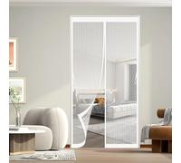 Mosquitera Magnética para Puertas 159 x 227 cm sin Taladrar Cortina Mosquitera Exterior Cierre Automático Ventanasmagnetica para La Sala de Estar Del Balcón, Blanco