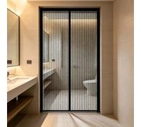 Mosquitera Magnética para Puertas 171 x 285 cm Adsorción Magnética Plegable Fácil de Instalar Cortina a Prueba de Mosquito para Puertas de Salón Balcón Corredor, Negro