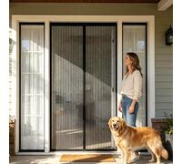 Mosquitera Magnética para Puertas 177 x 225 cm Varios Tallas, Cierre Automático, Fácil de Instalar Mosquitera Magnética para Ventanas para Puertas de Salón Balcón Corredor, Negro