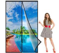 Mosquitera Magnética para Puertas 180x200 cm, Fácil de ensamblar, Mosquitera Puerta Magnetica Cortina de Sala de Estar la Puerta del Balcón Puerta Negro, Reforzada