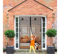 Mosquitera Magnética Para Puertas 190x210cm Negro Cortina Mosquiteras Magnética de Malla Anti-insectos con Sellado Automático, Fácil de Ensamblar para Balcón Puerta Corredera de Patio