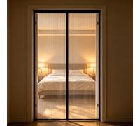 Mosquitera Magnética para Puertas 240 x 168 cm Cierre Automático Transpirables, Antimosquitos Cortinas Mosquiteras para Puertas para de Salón Balcón Corredor, Negro