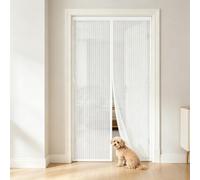 Mosquitera Magnética para Puertas 60 x 174 cm Adsorción Magnética Plegable Fácil de Instalar Mosquitera Magnetica, Cortina para Puertas de Salón Balcón Corredor, Blanco