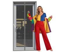Mosquitera Magnética para Puertas 68 x 207 cm Cierre Magnético de Arriba a Abajo Mosquitera Puerta con Iman Resistente para Puerta Del Balcón, Patio, Gris