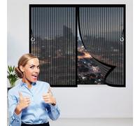 Mosquitera Magnética para Puertas 70 x 80 cm Malla Super Fina, Cierre Automático Mosquitera Cortina Fácil Instalación sin Taladrar para Salón Balcón Corredor Cocina, Negro
