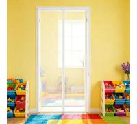 Mosquitera Magnética para Puertas 81 x 225 cm Varios Tallas, Cierre Automático, Fácil de Instalar Mosquiteras para Puertas para de Salón Balcón Corredor, Blanco