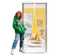 Mosquitera Magnética para Puertas 90 x 231 cm Varios Tallas Mosquito Net No Requiere Herramientas, Fácil de Instalar para Balcón Puerta Corredera de Patio, Blanco