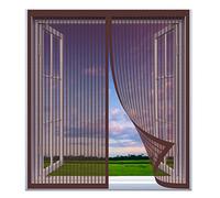 Mosquitera Magnética Para Puertas 95 x 130 cm Mosquitera Para Ventanas Cierre Automático Sin Taladrar Fácil De Ensamblar Mosquitera Con Imán Para Ventana Correderas, Marrón