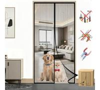 Mosquitera MagnéTica para Puertas, Cortina Mosquitera Magnetica para Puerta Exterior Automático, Cortinas Antimosquitos sin Taladrar para Salón Balcón Corredor-Black|| 85x205cm(33x80inch)