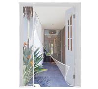 Mosquitera magnética para puertas de 185 x 250 cm, color blanco, perfecta para balcón, patio y terraza, fácil instalación, pantalla para protección del hogar