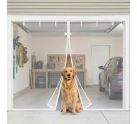 Mosquitera Magnética para Puertas Garaje W2.4-5.0m Cortina de Malla Manos Libres Puerta de Pantalla Magnética del Garaje Cierre Automático de Fibra de Vidrio para Balcón Terraza(Blanca,350x220cm)