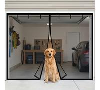 Mosquitera Magnética para Puertas Garaje W2.4-5.0m Cortina de Malla Manos Libres Puerta de Pantalla Magnética del Garaje Cierre Automático de Fibra de Vidrio para Balcón Terraza(Negro,410x270cm)