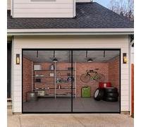 Mosquitera Magnética para Puertas, Mosquitera para Puerta de Garaje de 2 Coches, Protección Contra Insectos Puerta de Pantalla de Garaje Fibra de Vidrio Reforzada(Black,8x8ft (244x244cm))